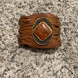 Leather Rock Bracelet